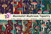 Maximalist Mushroom Tapestry Pattern, a Pattern Graphic by FloridPrintables (Thumbnail 1 of 12)