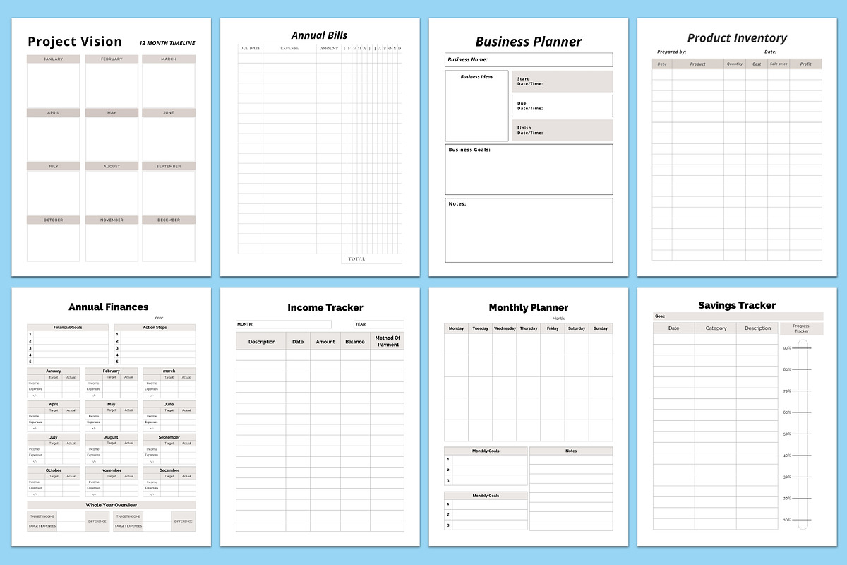 Editable Printable Planner Bundle