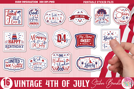 Vintage 4th of July Sticker Bundle