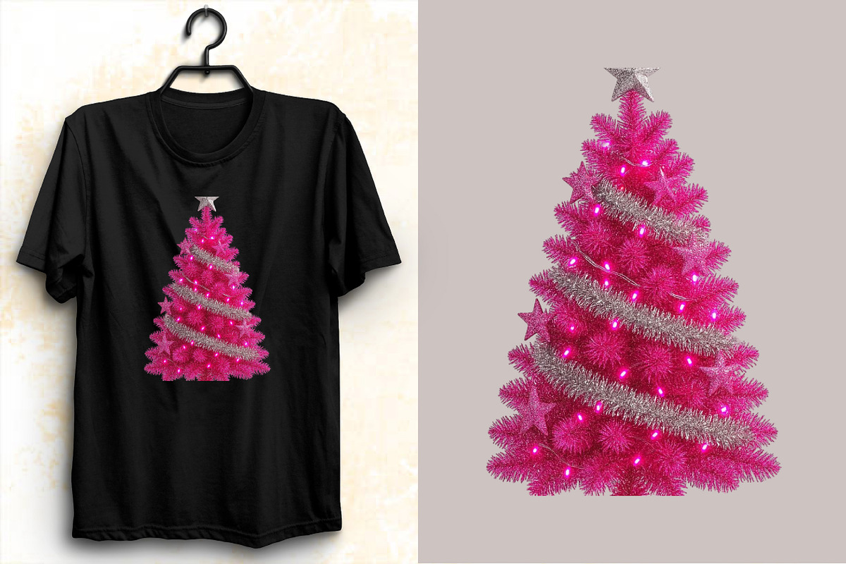 Pink Christmas Tree Clipart Bundle., an Illustration by SVGArt (Photo 6 of 8)
