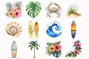 Retro Surf Clipart Set, an Illustration by Design Market (Thumbnail 4 of 5)
