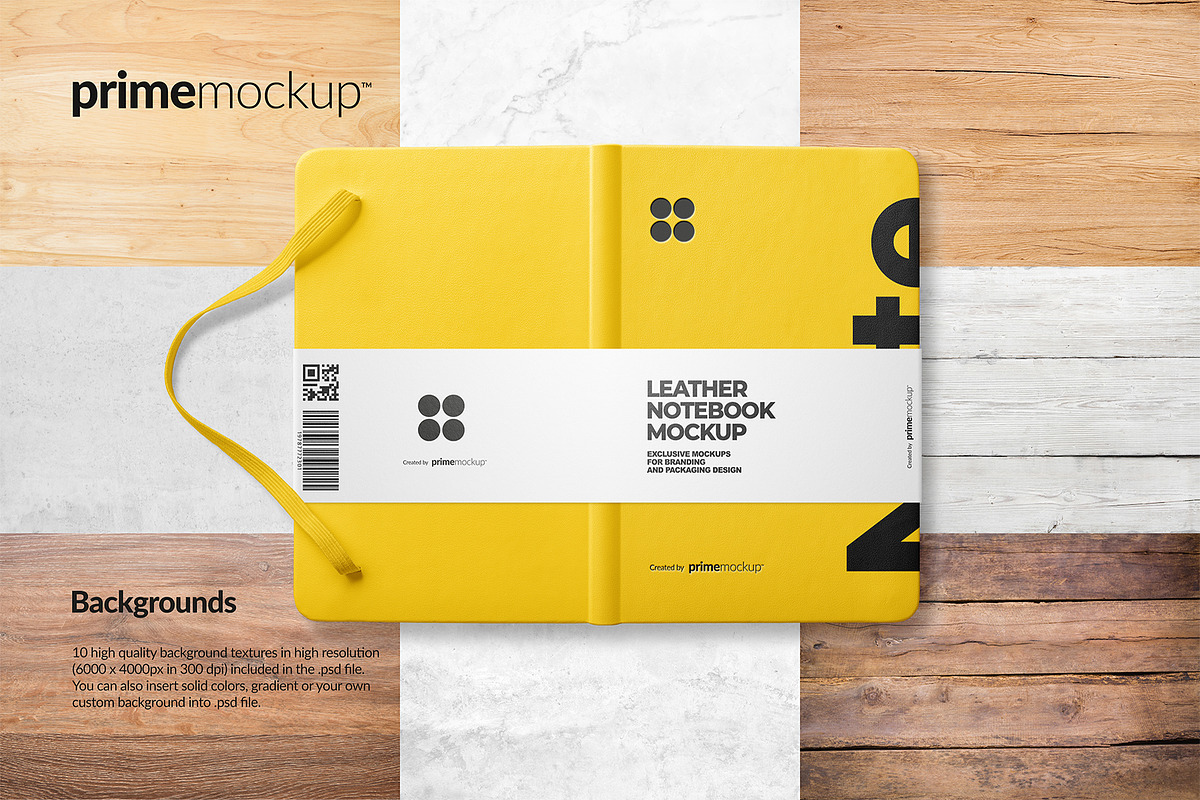 Leather Notebook Hardcover Mockup, a Books & Magazine Mockup by PrimeMockup (Photo 16 of 16)