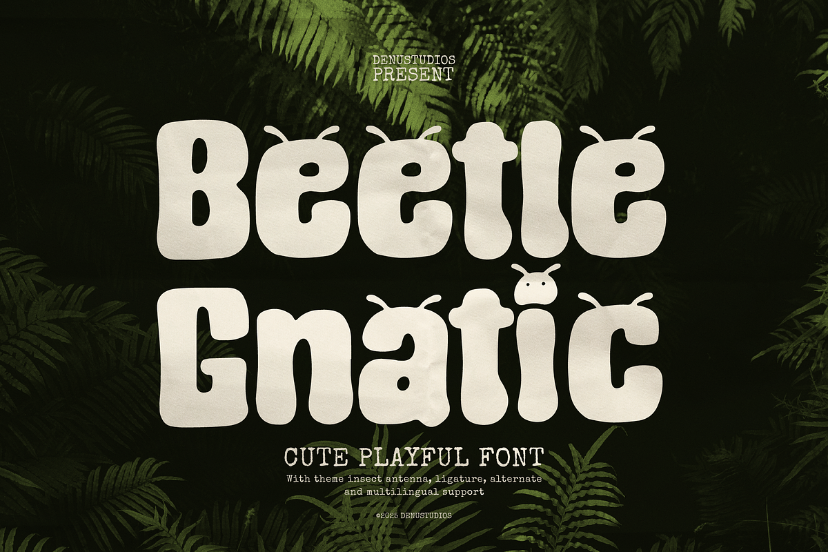 Beetle Gnatic | Cute Playful Font, a Handwritten Font by Denustudios (Photo 1 of 12)