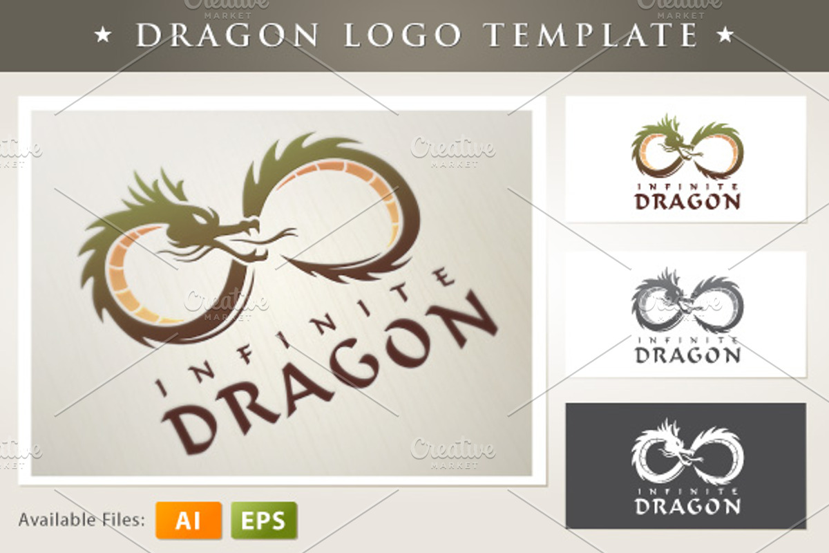 Infinite Dragon Logo, a Branding & Logo Template by mikailain