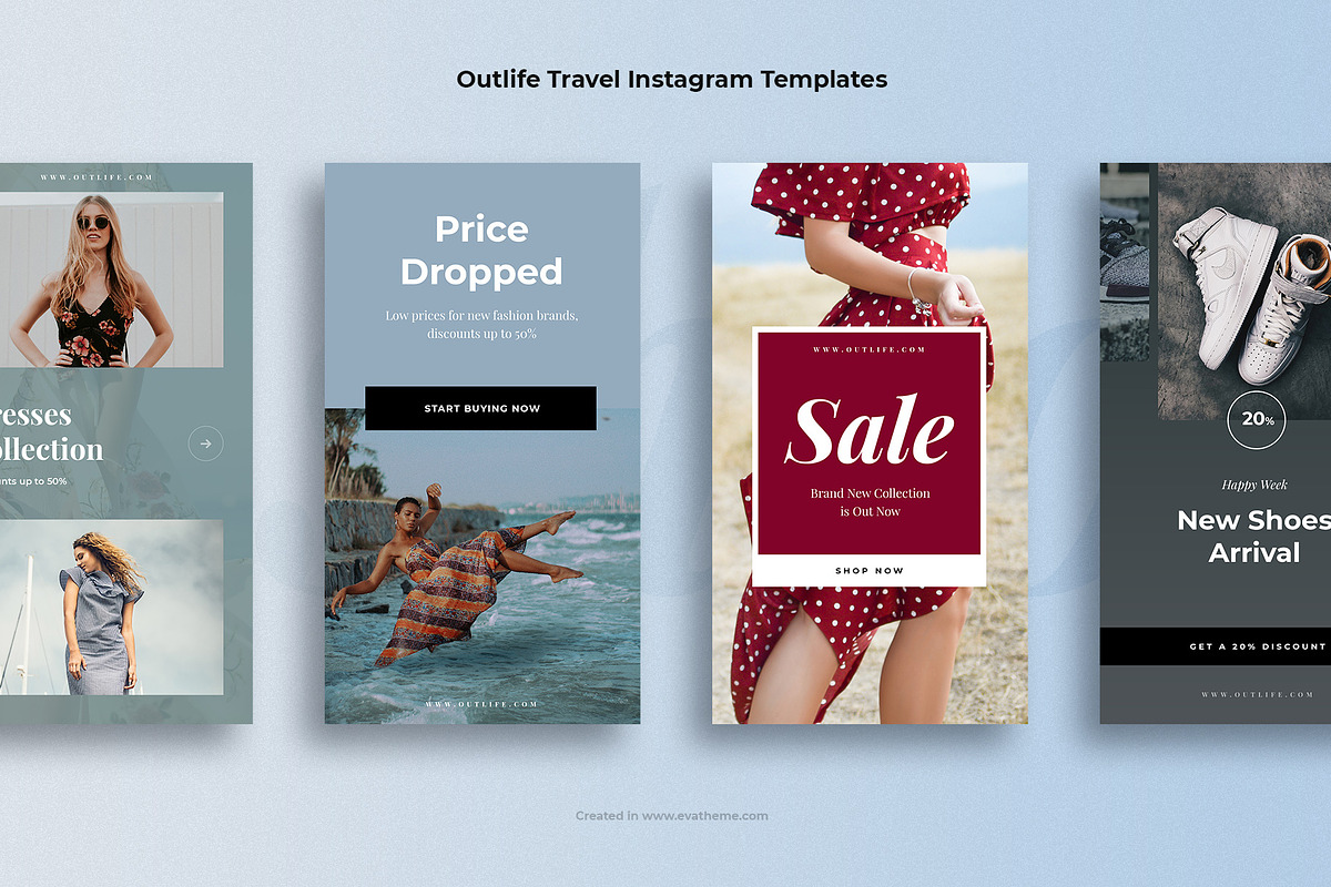 Outlife Fashion Instagram Templates, a Social Media Template by Creatoly (Photo 2 of 3)