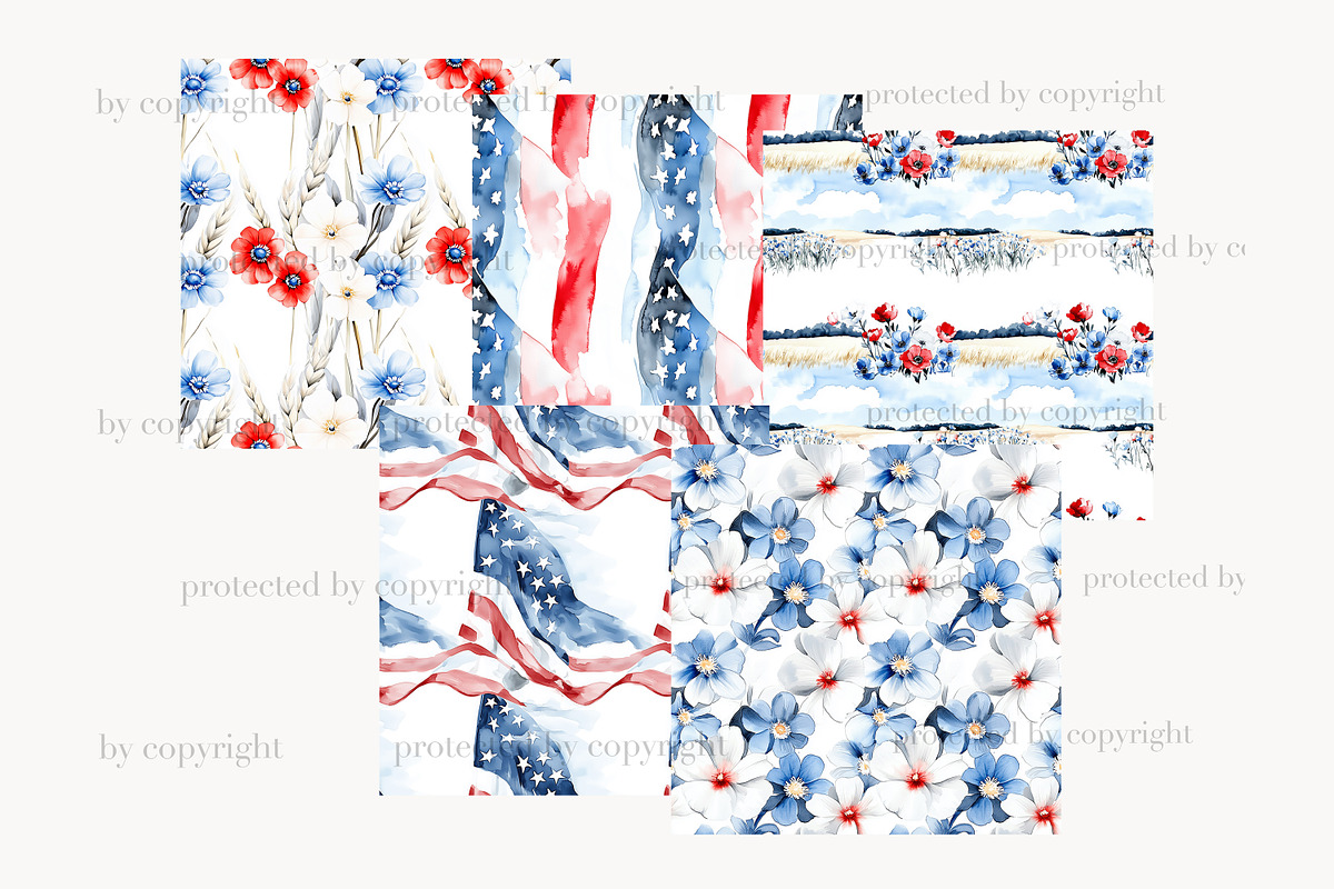 4th of July Paper Pattern | Patrioti, a Pattern Graphic by GlamArtZhanna (Photo 3 of 4)
