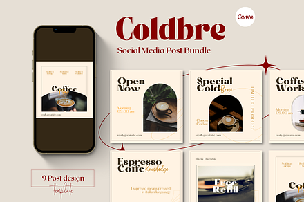 Coldbre - Instagram Post For CANVA, a Social Media Template by Ibrahima_Studio