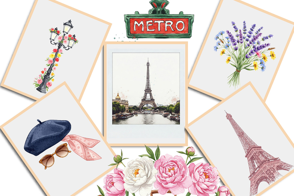 Parisian Summer PNG Clipart, an Illustration by Creative Art (Photo 8 of 9)