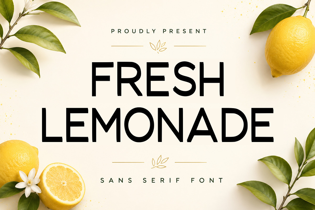 Fresh Lemonade, a Sans Serif Font by Limited.studio (Photo 1 of 5)