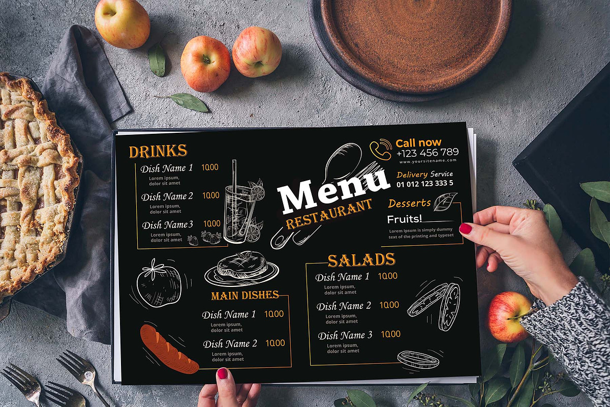Restaurant Food Menu | Word & Ai, a Flyer Template by obayes (Photo 2 of 4)