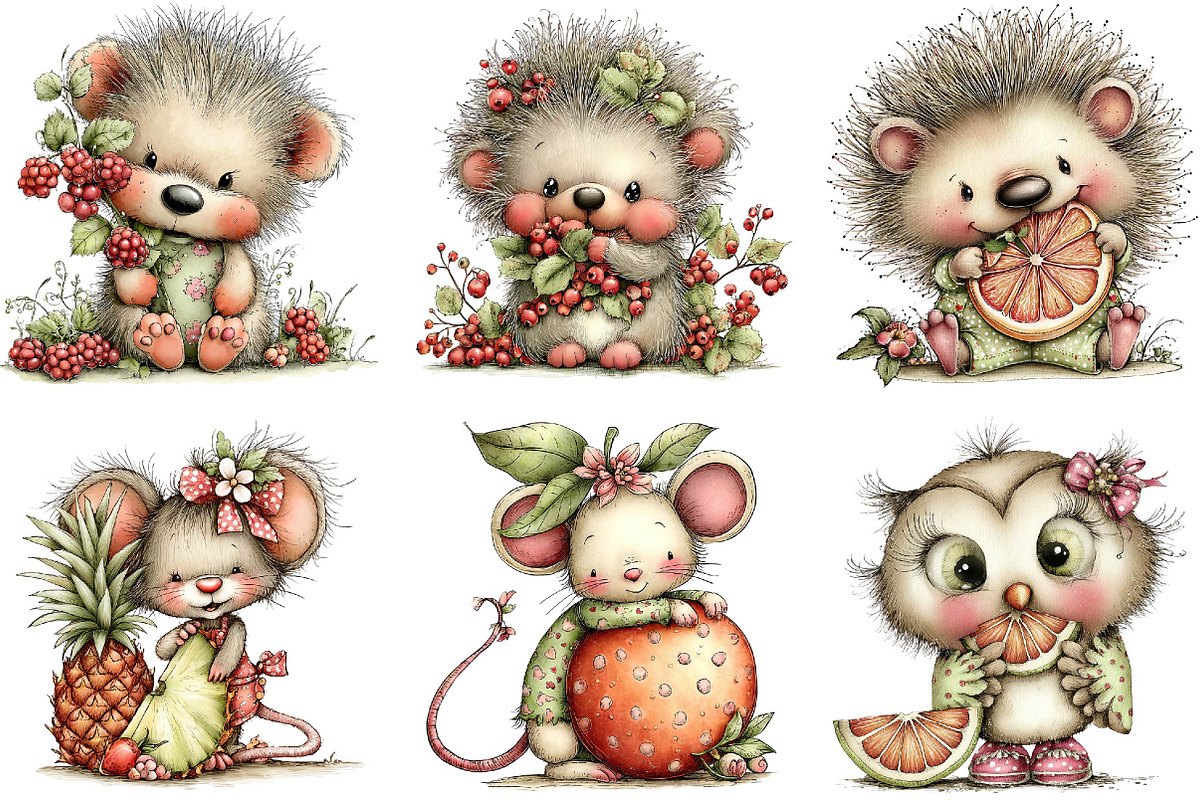Whimsical Animals with Fruits, an Animal Illustration by fashionaddict (Photo 3 of 7)