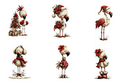 Christmas Flamingo clipart, an Illustration by CreationArt (Thumbnail 2 of 5)