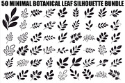 Botanical Leaf Silhouette Bundle, an Illustration by Creativeshirt (Thumbnail 1 of 51)
