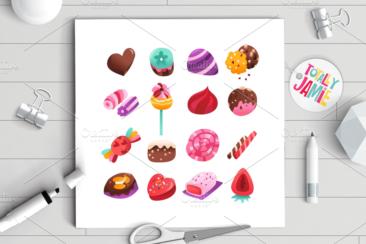 Super Sweet Valentine’S Day Candies, a Food Illustration by totallyjamie
