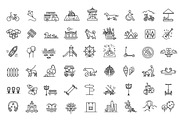 City Park icons set, an Outline Icon by Tettygreen (Thumbnail 1 of 2)