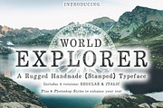 World Explorer Handmade Stamped Font, a Serif Font by Le Paper Cafe (Thumbnail 1 of 10)