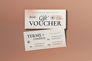 Coral Minimalist Gift Voucher, a Card Template by graphicook (Thumbnail 1 of 3)