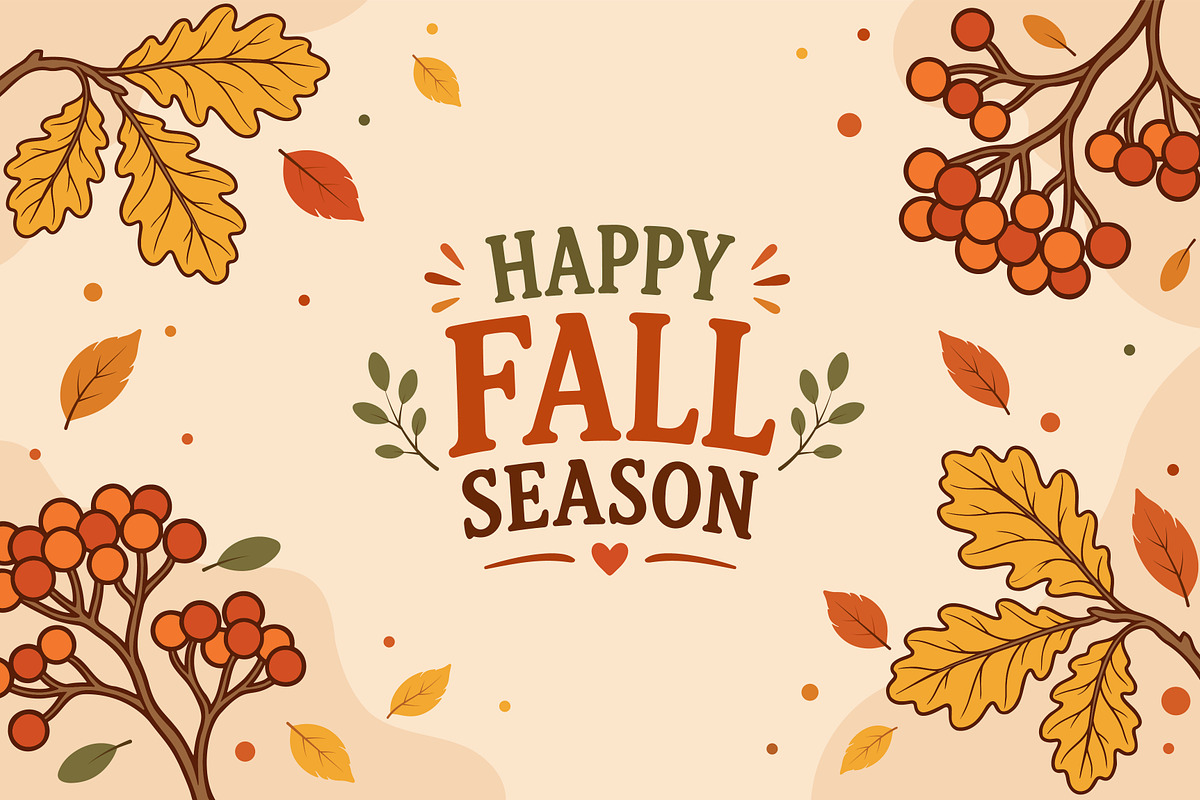 Happy Fall Season Autumn Background, a Background Graphic by Gfx Expert Team (Photo 2 of 3)