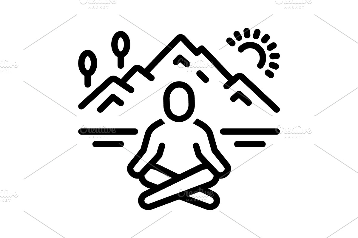 Calm tranquil black icon, an Outline Icon by Creative priyanka