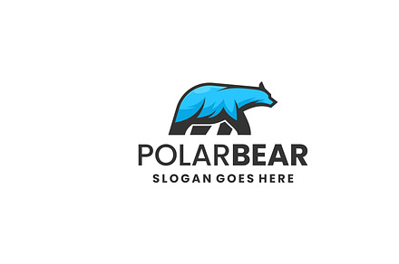 Polar Bear Love Mascot Cartoon Style