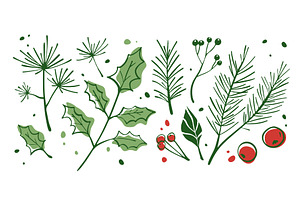 Winter botanical elements, an Object Illustration by art PVP - market