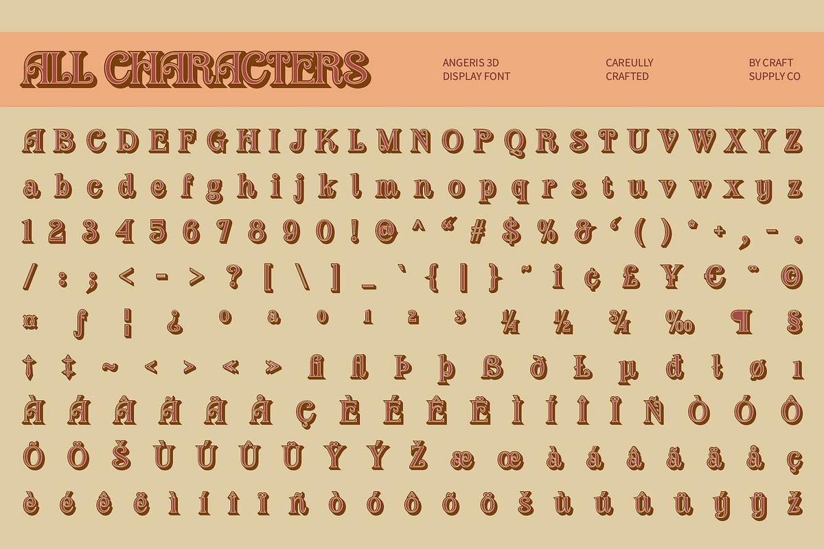 Angeris 3D, a Serif Font by Craft Supply Co. (Photo 8 of 8)