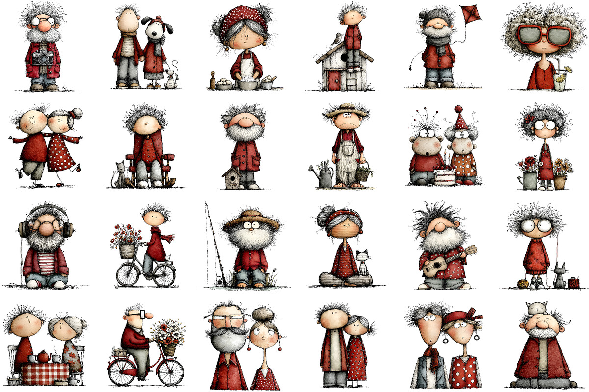 Quirky Life in Retirement Clipart, an Illustration by Sublimation Artist (Photo 2 of 6)
