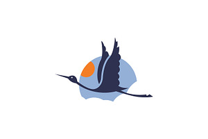Elegant Flying Pelican Logo, a Branding & Logo Template by Xoovion