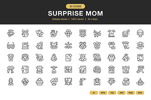 Surprise Mom Icons, an Icon by Spacepixel Creative