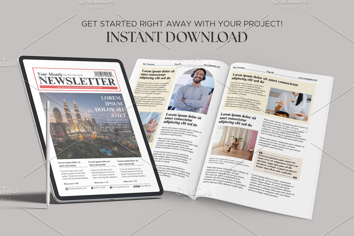 Canva Newsletter Template, a Magazine Template by Oshin Design (Photo 4 of 7)