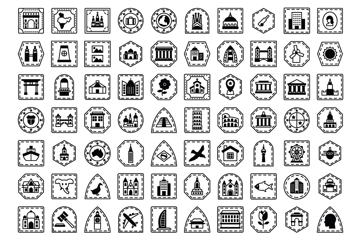 Passport Stamps Icons Pack, an Icon by Vector Portal (Photo 3 of 5)