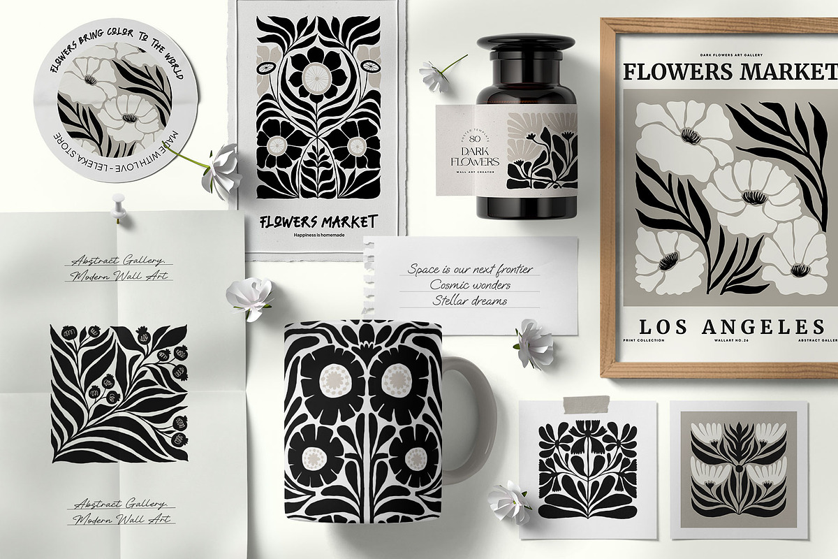 Dark Flowers | Wall Art Creator, an Object Graphic by Leleka.Store (Photo 14 of 15)