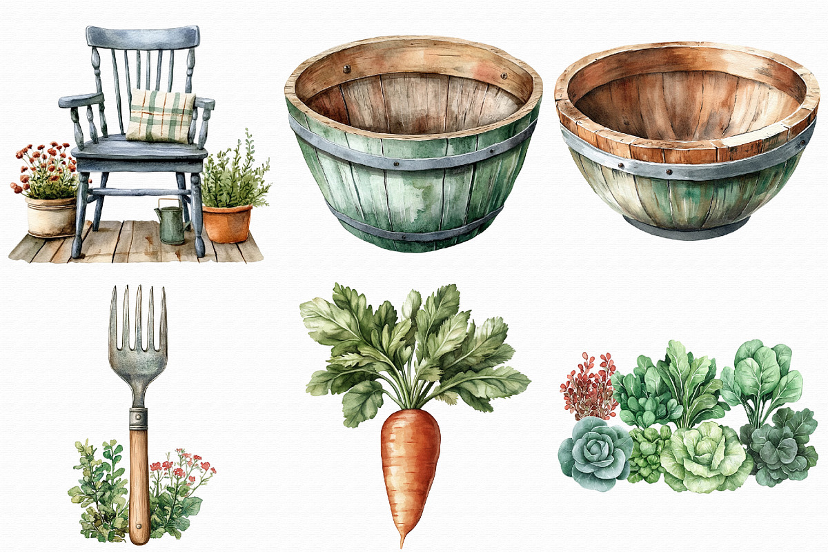 Watercolor Garden Tool Clipart, an Illustration by Libby Wishes (Photo 4 of 5)