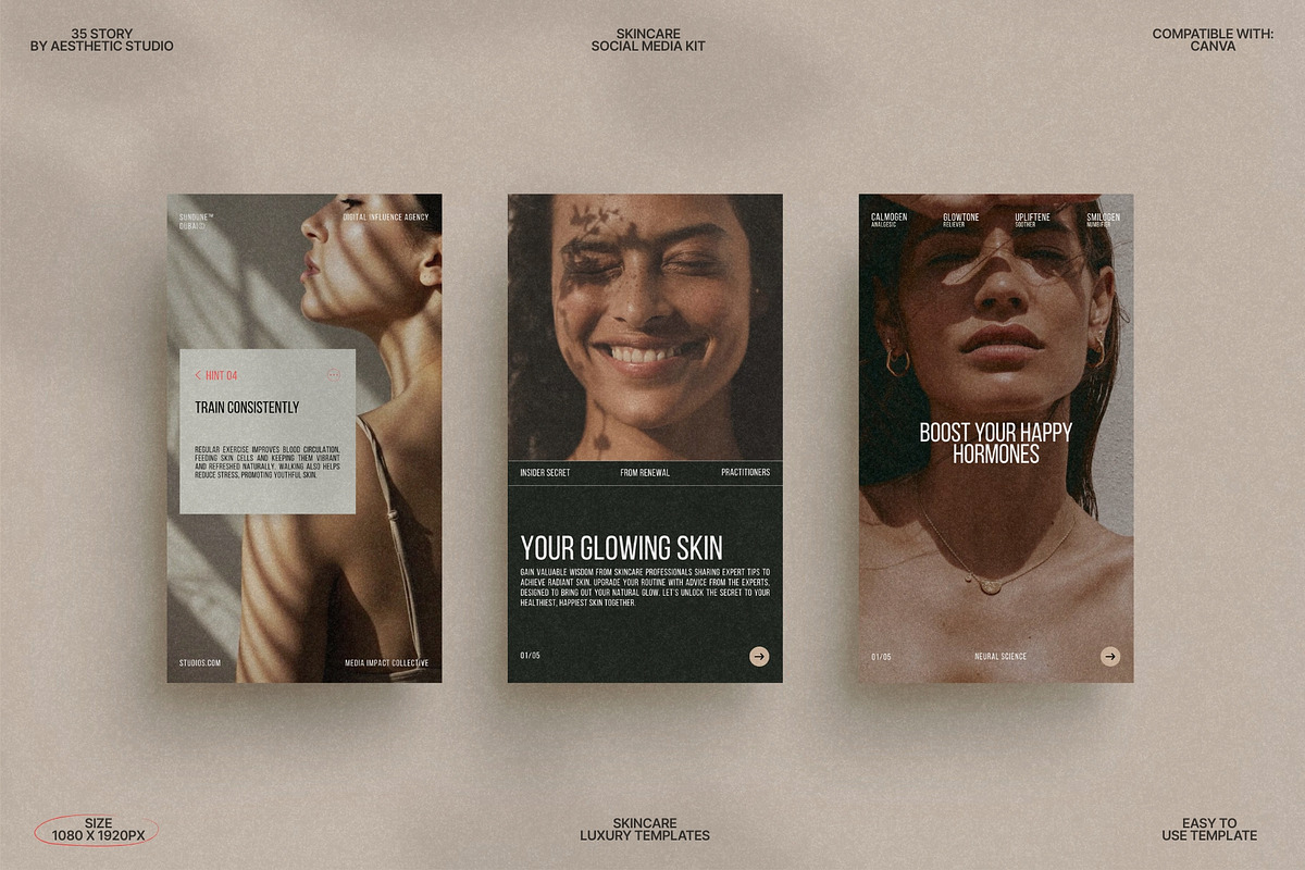Skincare Canva Stories for Instagram preview 2