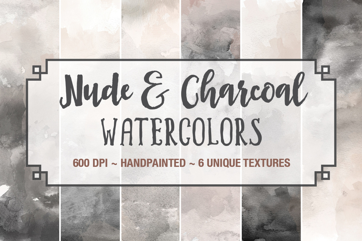 Nude & Charcoal Watercolors, a Texture Graphic by M. by mprintly (Photo 1 of 5)