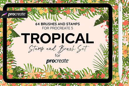Procreate Tropical Summer Brush Set