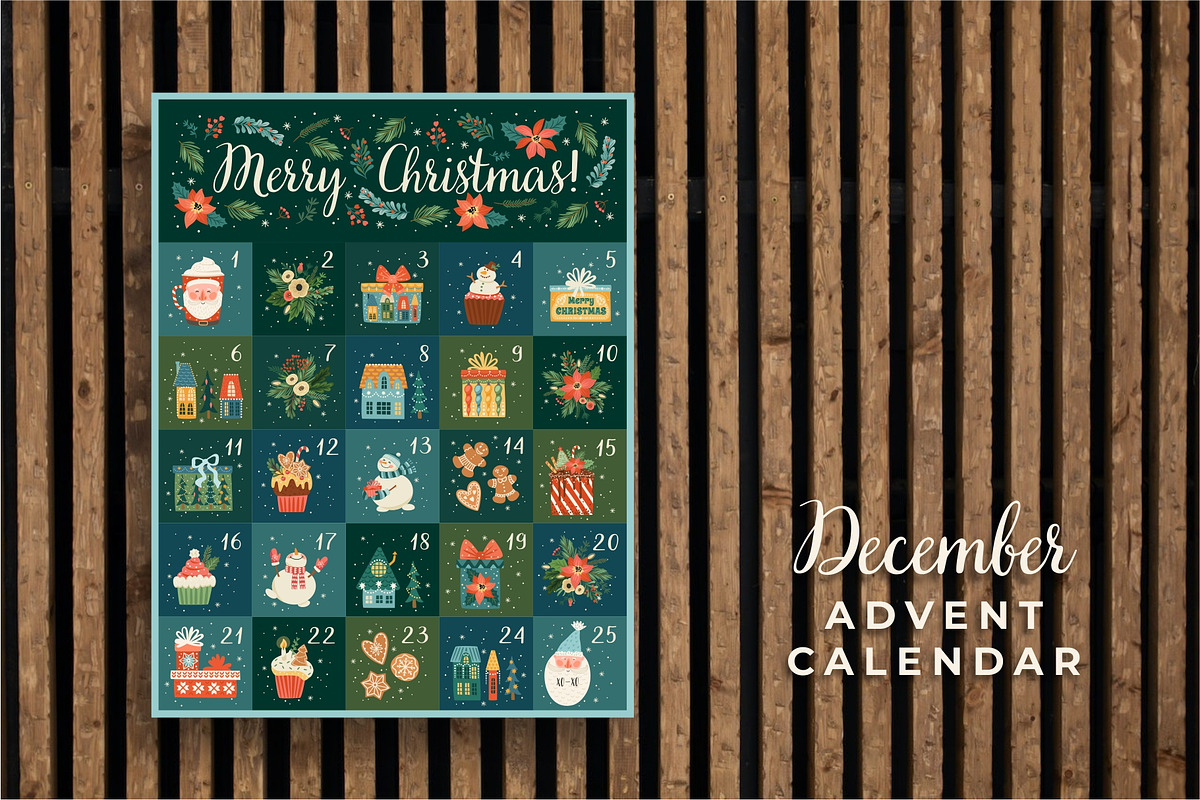 December Advent Calendar & clipart, a Decorative Illustration by Nadia Grapes (Photo 2 of 5)