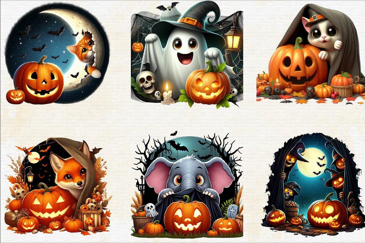 Halloween Peeking Animal Sublimation, an Illustration by SVGArt (Photo 2 of 8)