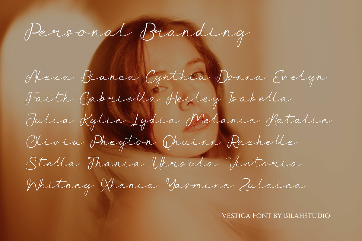 Vestica signature script font, a Script Font by Bilahstudio (Photo 10 of 12)