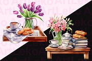 Breakfast in Bed Clipart, a Food Illustration by LekoArt (Thumbnail 6 of 10)