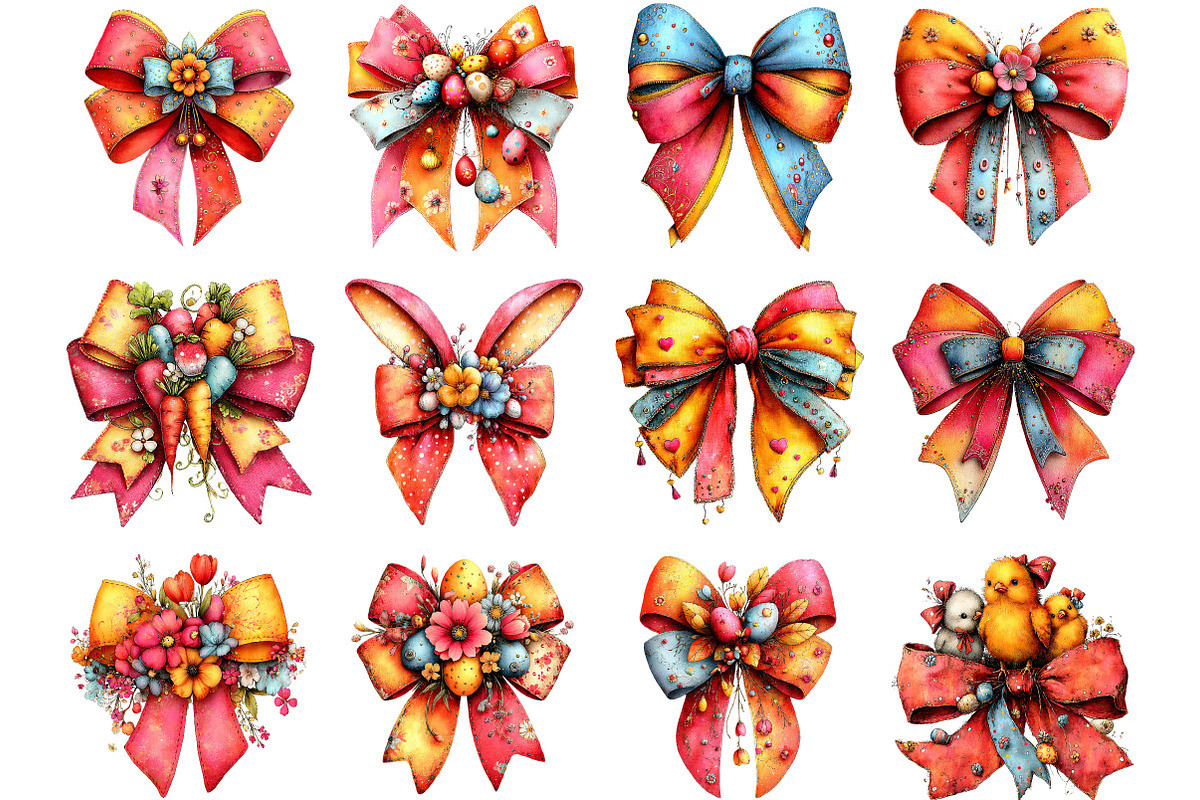 Easter Bow Clipart Bundle, an Illustration by Designking (Photo 3 of 5)