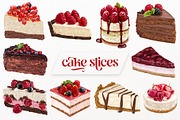 Cake slices VECTOR. 20 illustrations, a Food Illustration by Natalka Dmitrova art (Thumbnail 1 of 15)