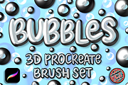 Procreate 3D Bubbles Brush Set!, a Brush Add-On by AlwaysBeColoring (Thumbnail 1 of 11)