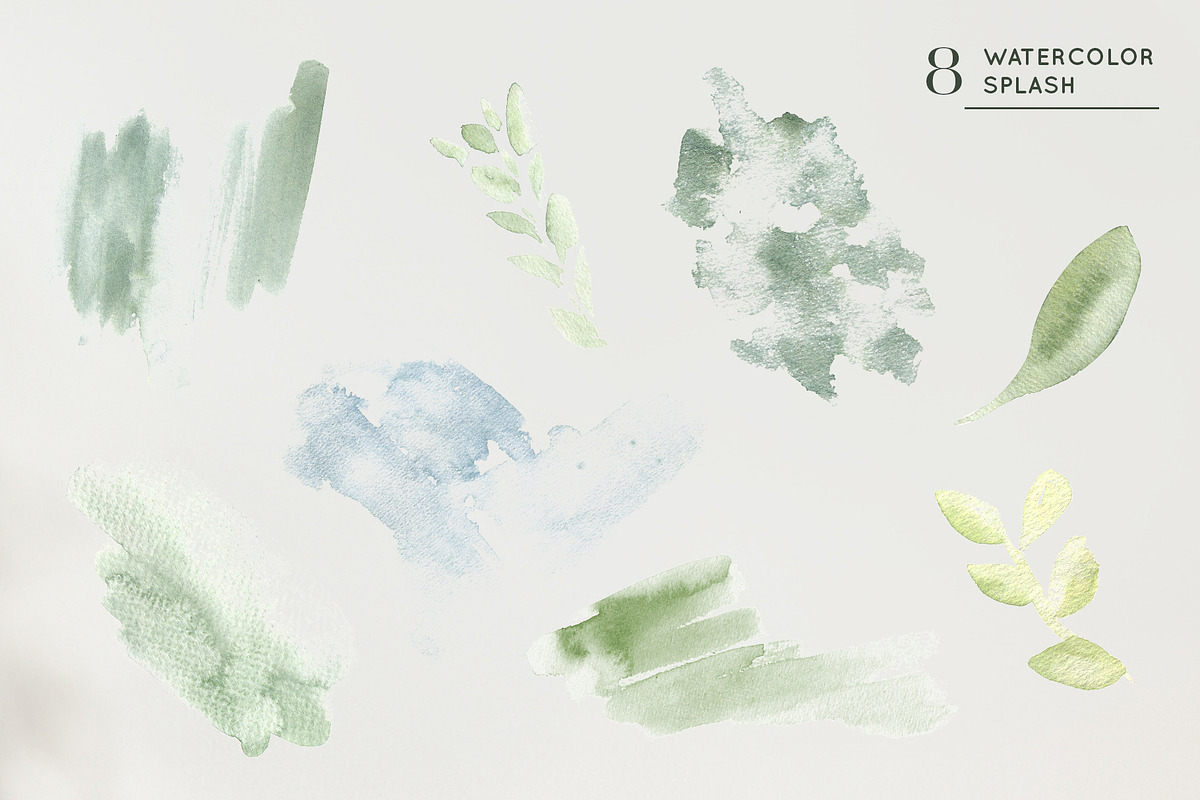 White flowers greenery watercolor, an Illustration by Kate Lanbina (Photo 16 of 16)