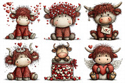 Whimsical Valentine-highland Cow Cli, an Illustration by Daily.Designs (Thumbnail 3 of 8)