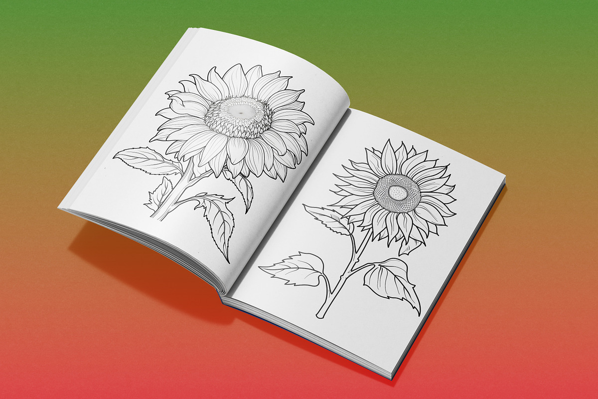 Sunflower Coloring Page, a Graphic by Forhadx5 (Photo 2 of 7)