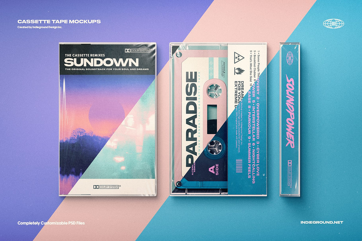 Cassette Tape Mockups, a Product Mockup by Indieground Design Inc. (Photo 7 of 8)
