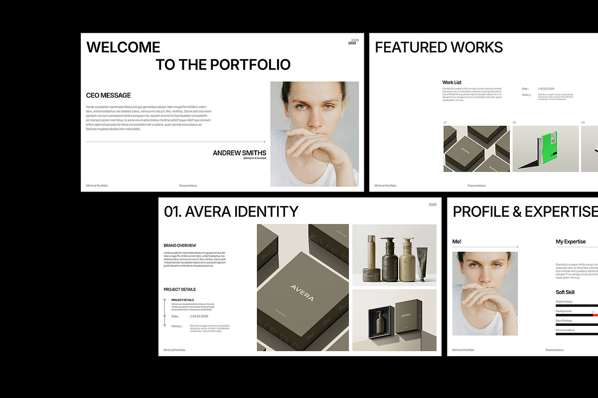 Minimal Portfolio Template, a Presentation Template by Templeste (Photo 3 of 6)