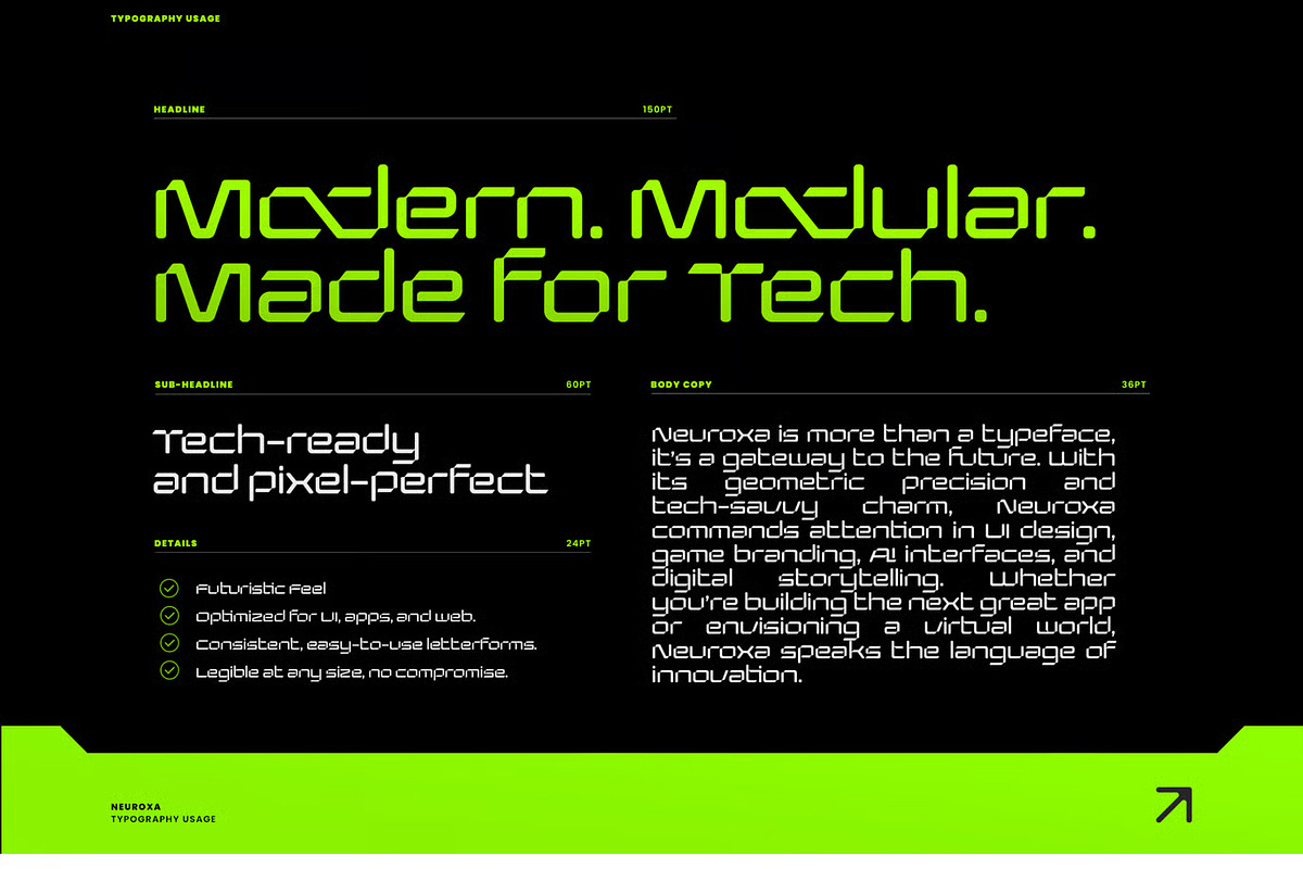 Neuroxa - Modern Futuristic Font, a Sans Serif Font by Brand Earth (Photo 3 of 7)