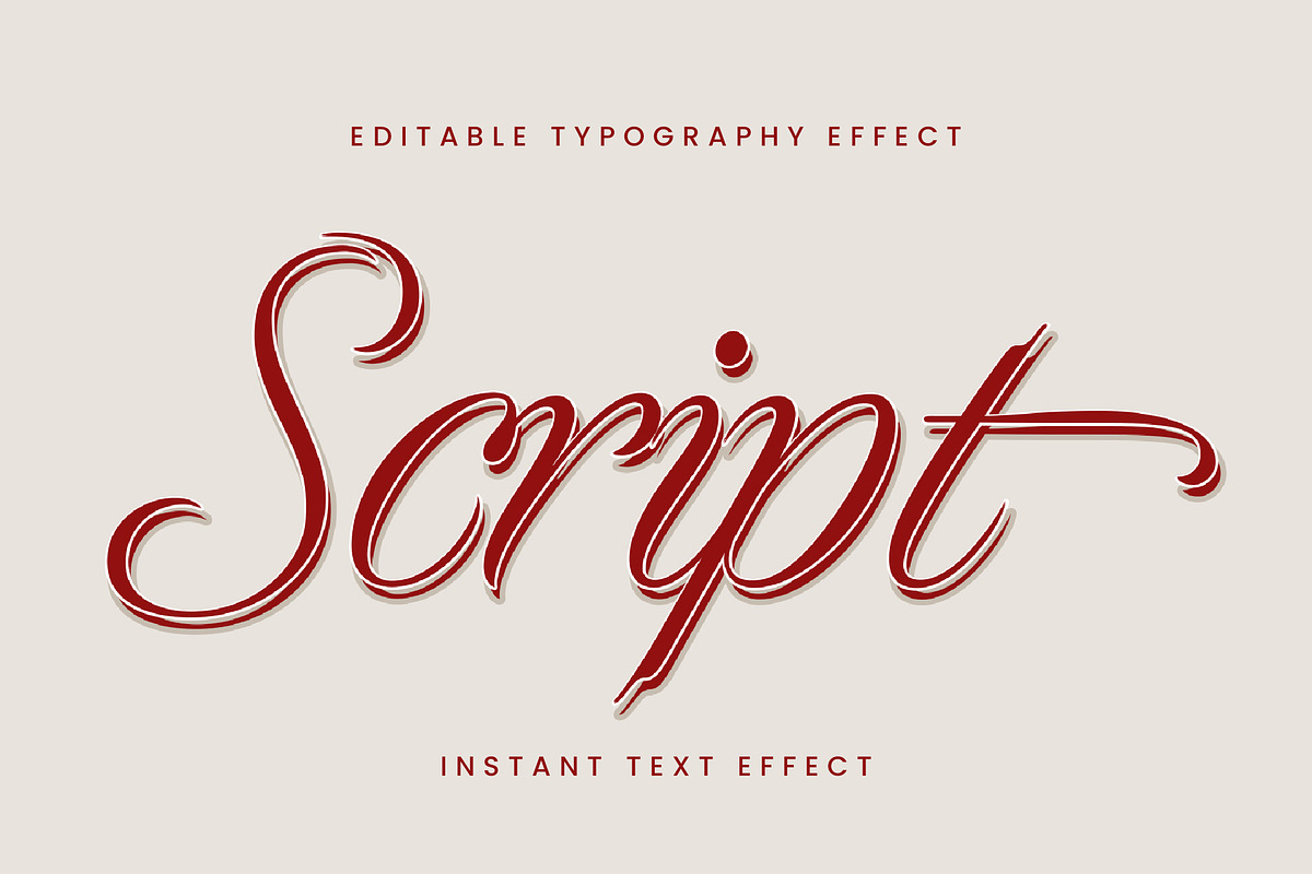 Elegant Script 3D Text Effect